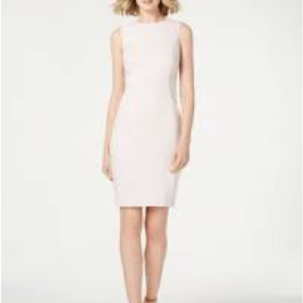Calvin Klein Dress Zigzag Jacquard Sheath Dress Womens 12P Pink